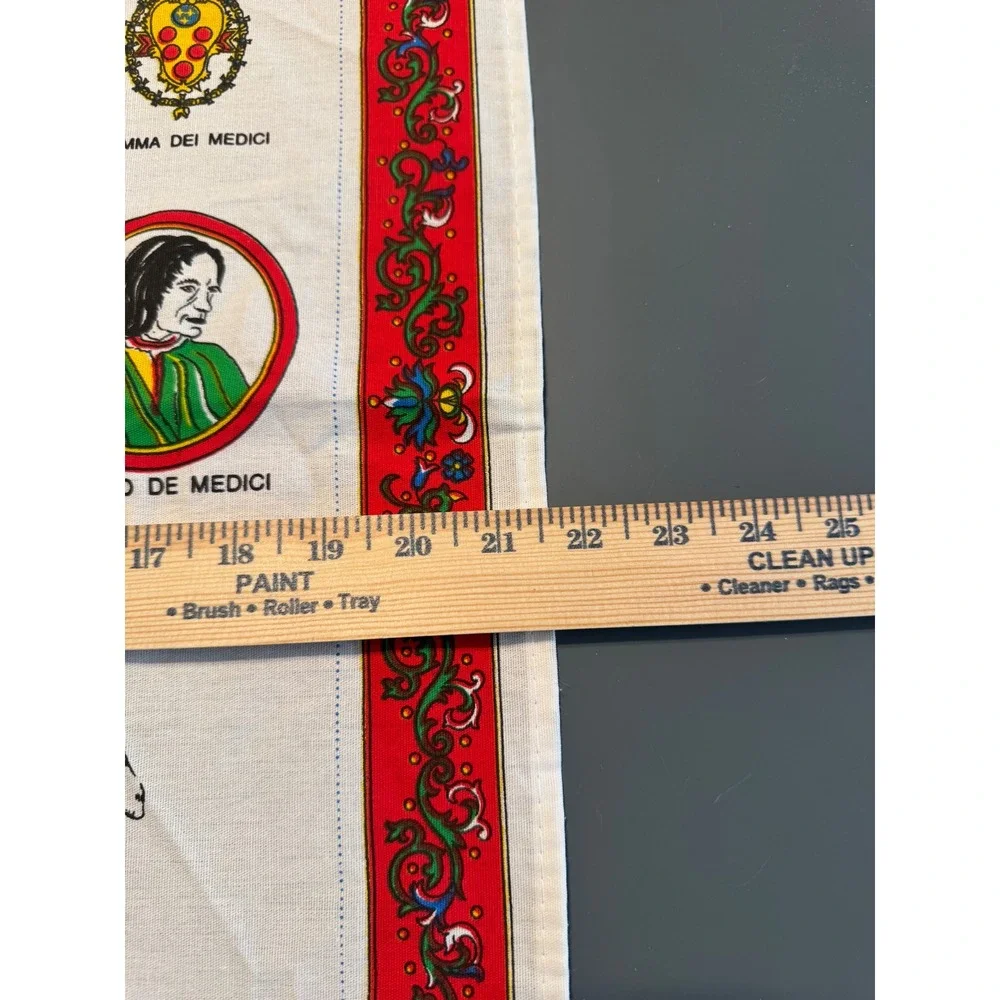 Vintage Firenze Florence Italy Souvenir Tea Towel 100% Cotton Made in Italy
